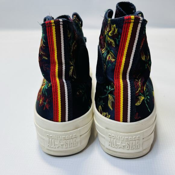Converse Platform Hi Top Shoes Women’s Size 7.5 Blue Floral CTAS Lift Ripple - Picture 7 of 11
